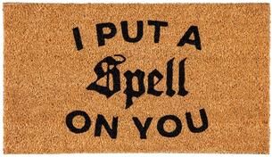 Evergreen "16 in. x 28 in. Coir Halloween Greeting ""I Put A Spell on You"" Door Mat"