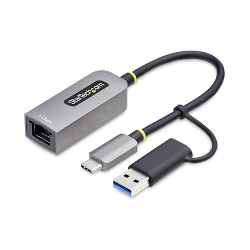 StarTech.com USB-C naar Ethernet adapter met USB-A adapter, Gigabit Ethernet, Ruimtegrijs