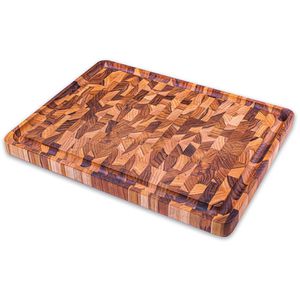 Tramontina Schneidebrett Churrasco Premium, Teakholz, 45 x 34 x 3 cm, braun, mit Saftrille
