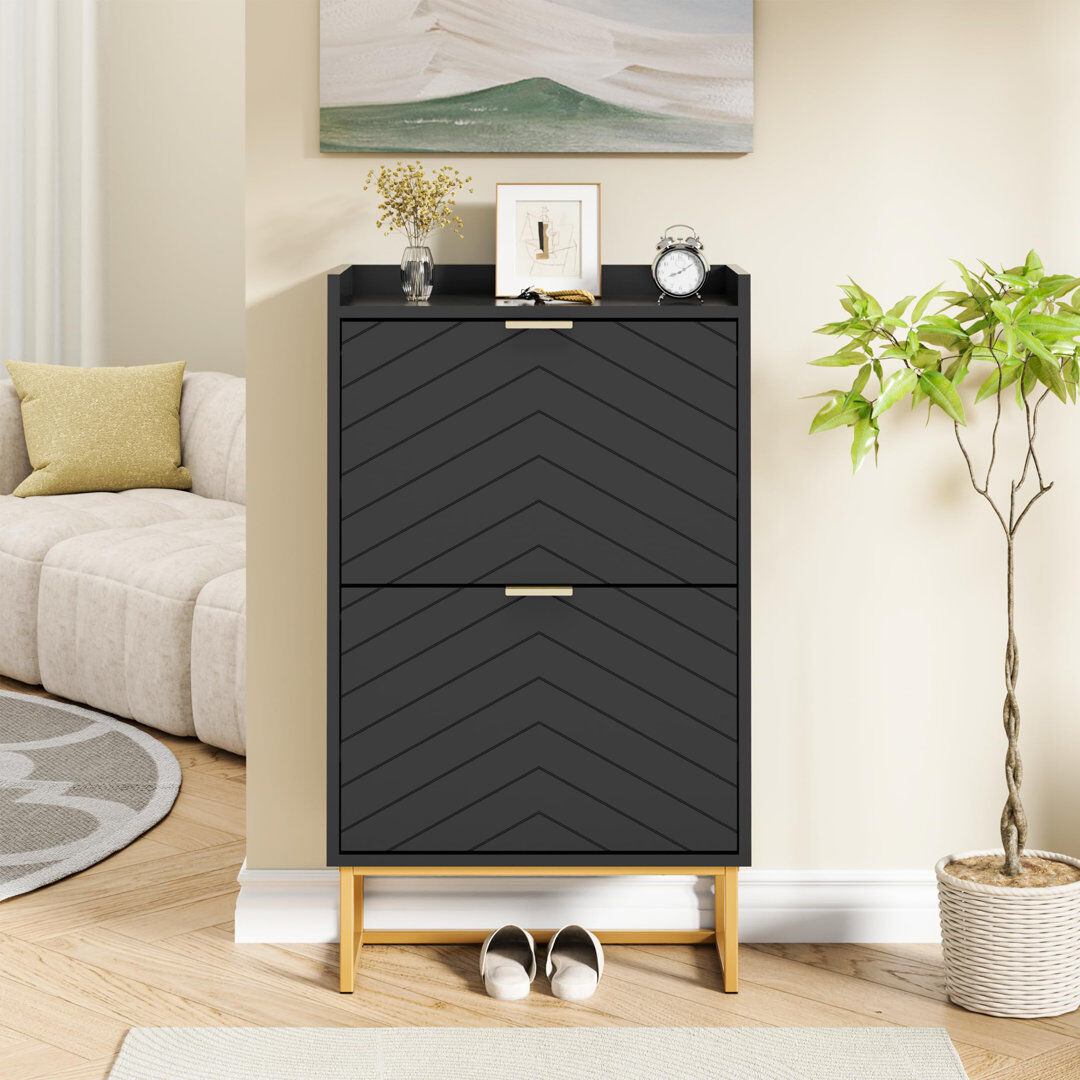 Fairmont Park 10 Pair Flip Down Shoe Storage Black 10