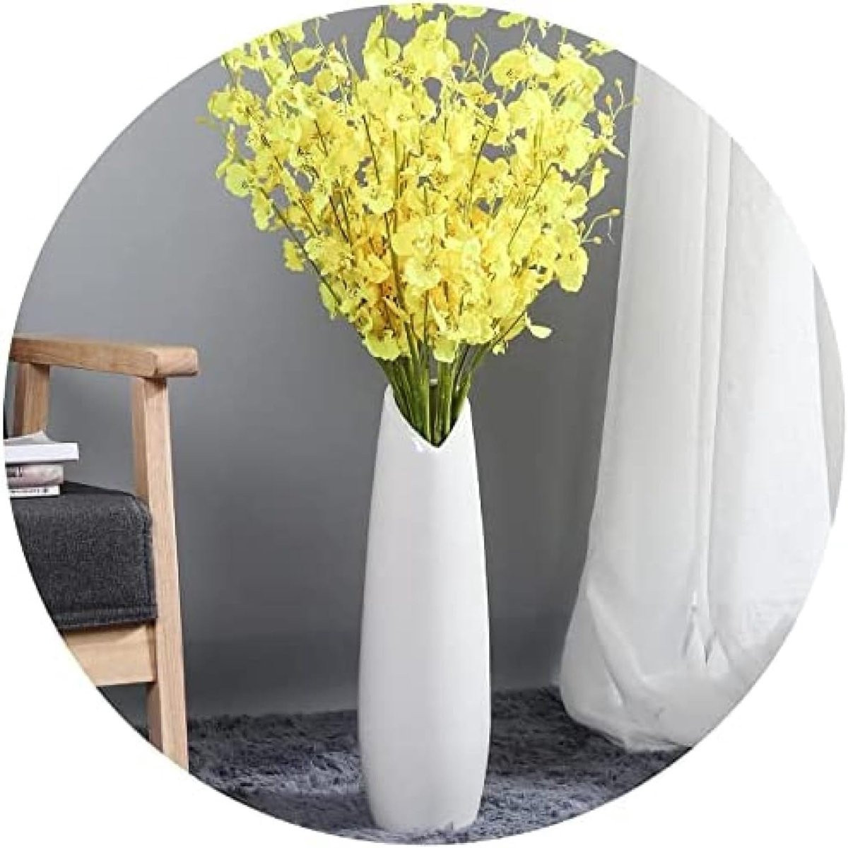 Decoratieve witte vloervaas met hoge transparantie, Hoogte: 40 cm