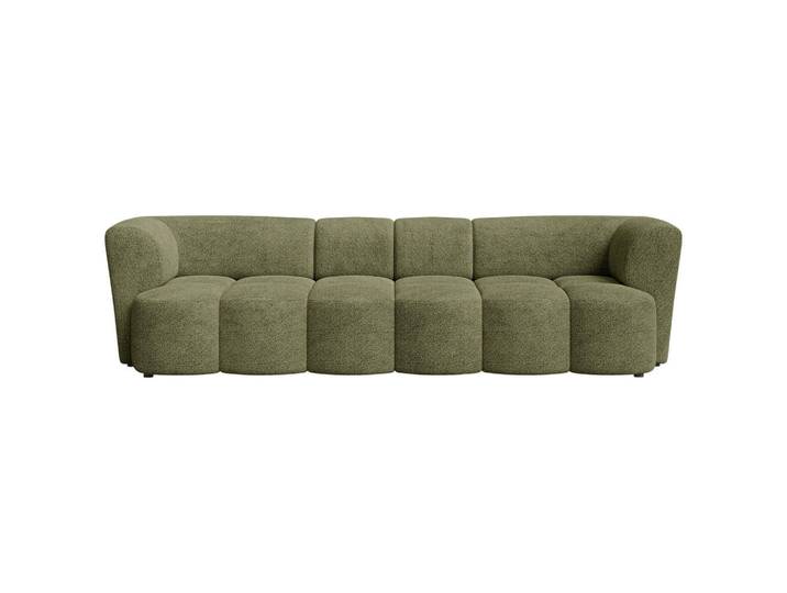 Milino Viersitzer-Sofa, Dunkelgrün, Kunststoff, 4-Sitzer, 307x84x107 cm, Rücken echt, Wohnzimmer, Sofas & Couches, Sofas