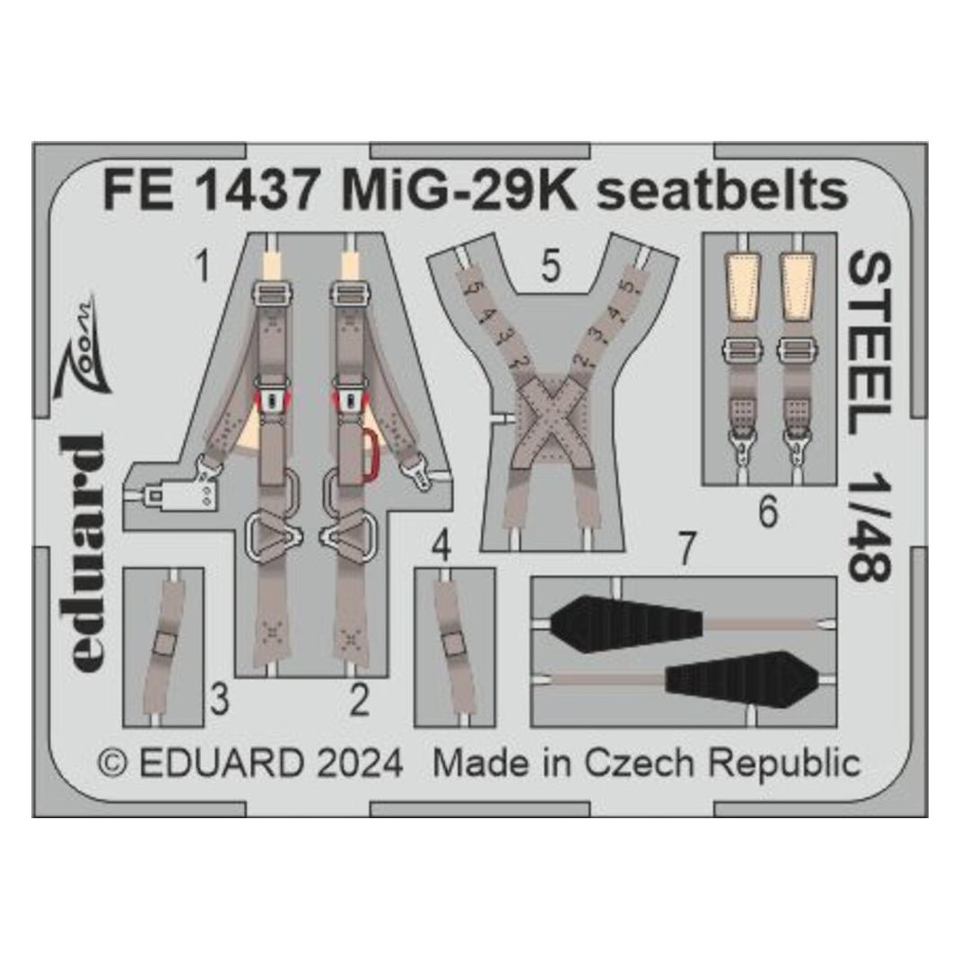 Eduard MiG-29K seatbelts STEEL 1/48 HOBBY BOSS (FE1437)