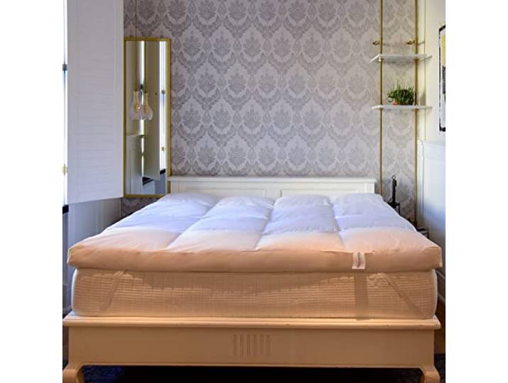 BEFA NATUR Made in Germany Matratzentopper einlagig 160x200 cm aus 85% Federn und 15% Daunen, Allergiker geeignet (Nomite), Öko-Tex 100 Klasse 1 Zertifiziert, EN Standart 12934, Downpass