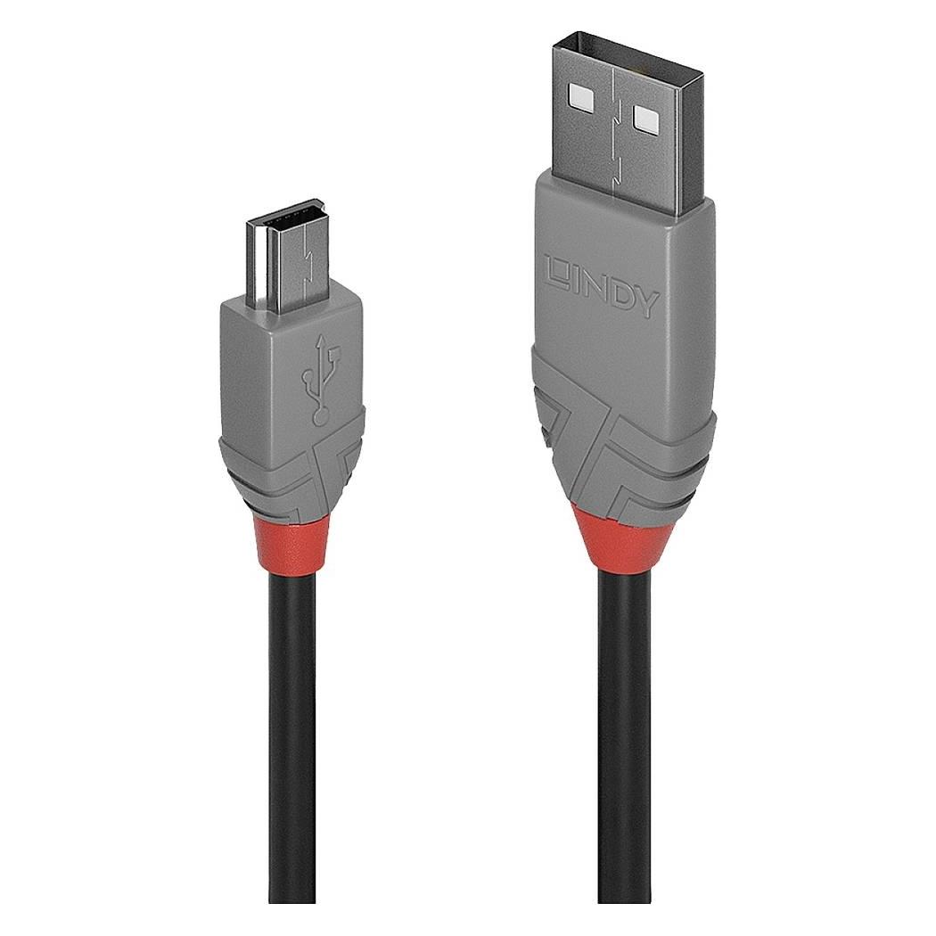 Lindy USB/A-MiniB M-M (1 m, USB 2.0) (36722)
