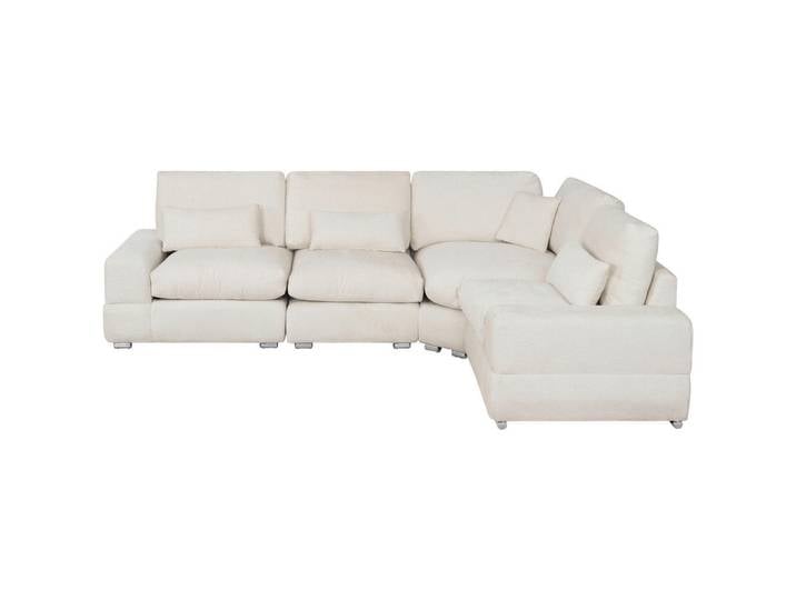 Livetastic Ecksofa, Weiß, Metall, 4-Sitzer, Füllung: Polyester, Eckteil, einmalig seitenverkehrt montierbar, 305x230 cm, Wohnzimmer, Sofas & Couches, Wohnlandschaften