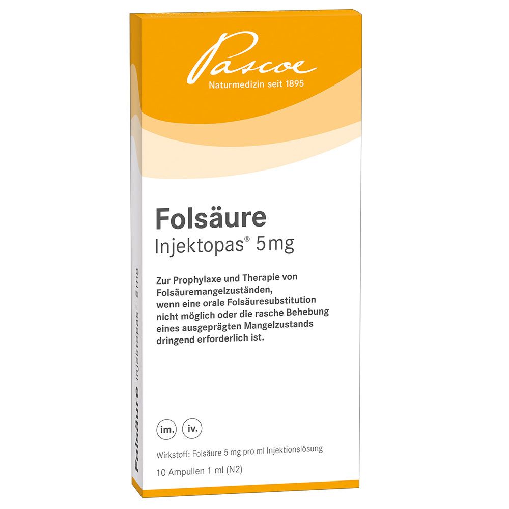 Folsäure Injektopas 5 mg Injektionslösung 10 St