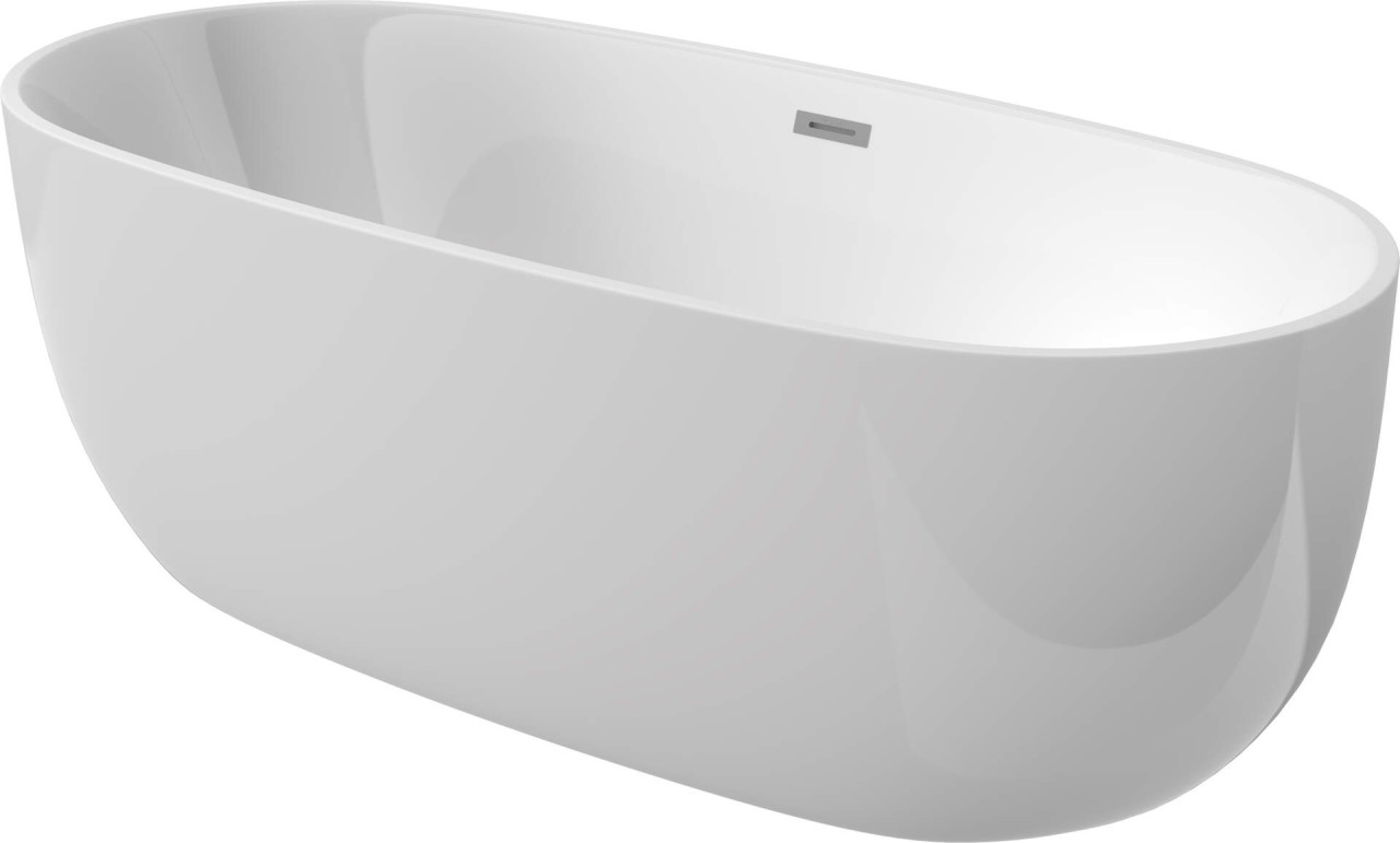 Neuesbad Serie 630 Freistehende Acryl-Badewanne, Oval, 150 cm NB1DEKDU015W1