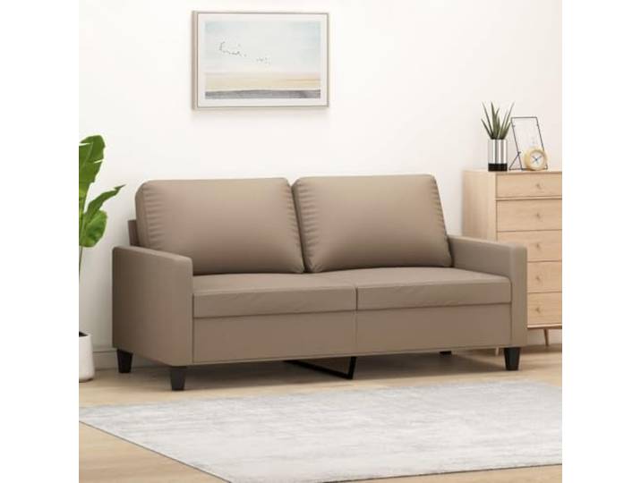 HEFZGDB 2-Sitzer Sofa Cappuccino-Braun 140 cm Kunstleder Modernes Polstermöbel mit Metallgestell und Dicker Polsterung für Wohnzimmer Langlebiges Schmutzabweisendes Sofa Bequem