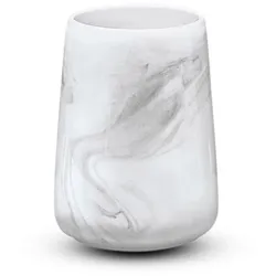 Kleine Wolke Zahnputzbecher Marble Steingut Weiß