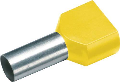 Cimco 187736 Zwillings-Aderendhülse 1mm² Teilisoliert Gelb 100St.