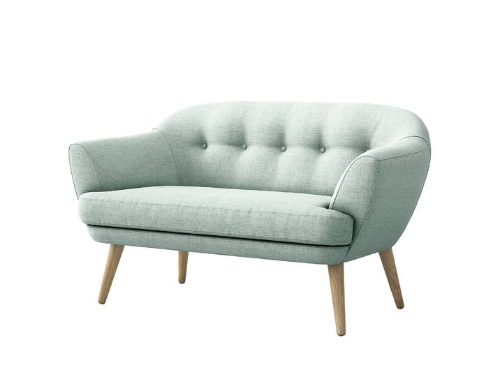 Canapé 2 places Dosrius Vert Tissu structuré Auma 134 x 78 x 88cm Scandi