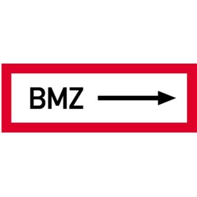 Aufkleber BMZ rechtsweisend, Folie, 297x105 mm
