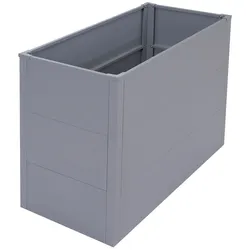 Mendler Hochbeet HWC-P64, Metallhochbeet Gemüse-/Pflanzbeet Blumenkasten Pflanzkübel Garten Stahl 77x100x50cm ~ grau