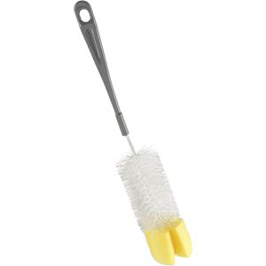 Metaltex Flaschenbürste Flaschenbürste mit Schwamm, gelb-weiß, Kunststoffborsten, Schwammkopf & Kunststoffgriff, Ø 5cm x 32cm