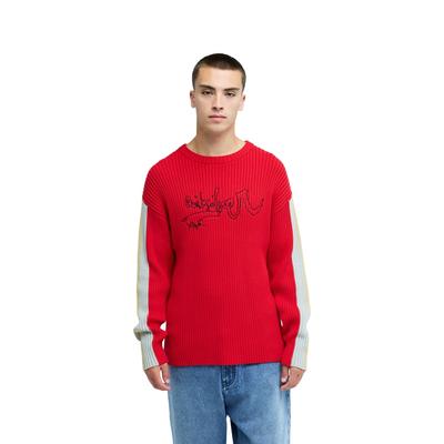 Strickpullover QUIKSILVER "YG Scrimbler", Herren, Gr. M, rot (salsa), Obermaterial: 100% Baumwolle., Pullover Strickpullover