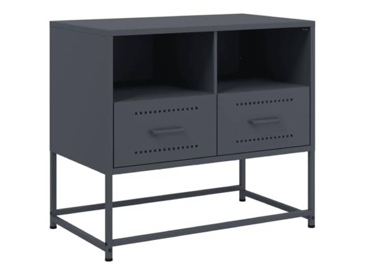 Kaorsrow TV-Schrank Anthrazit 68x39x60,5 cm Lowboard aus Stahl Industrielles Fernsehregal im kompakten Format mit Stauraum für Wohnzimmer und Schlafzimmer.