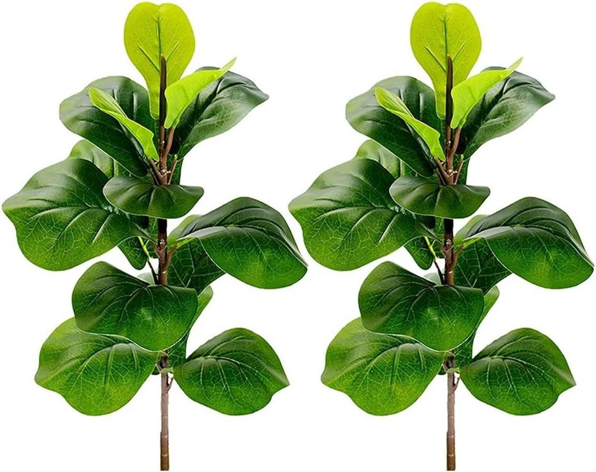 Kunstplant Vijgenboom - Faux Ficus Lyrata - UV Bestendig - Hoogte: 70 cm - Groen