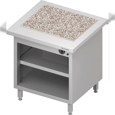 Stalgast Warmausgabe "Free Flow" mit einer Wärmeplatte aus Granit und offenem Unterschrank 1465x750x880 mm, Edelstahlabdeckung