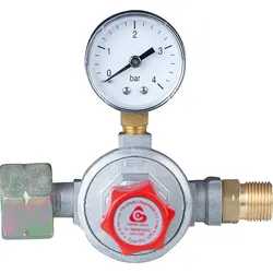 Kleindruckminderer verstellbar: 0,5-4bar mit Manometer für 5/11/33 kg-Flaschen