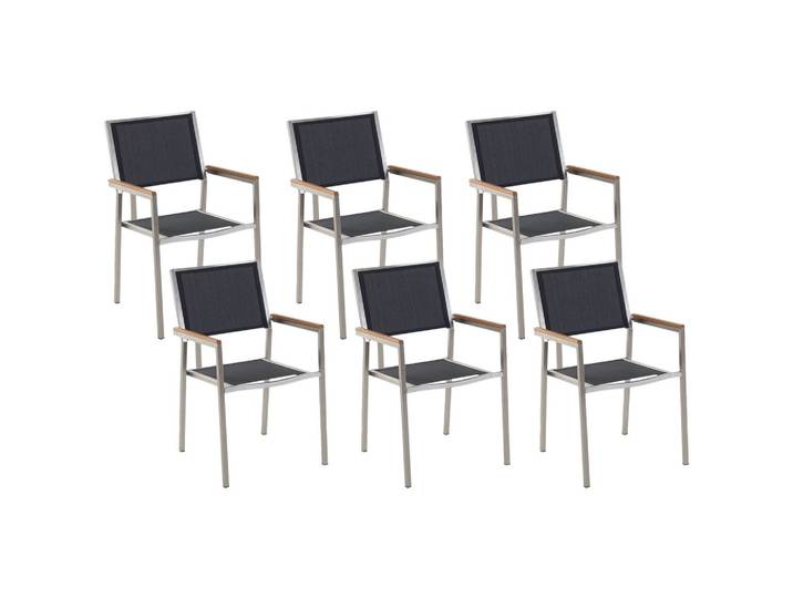 GARTENSTUHL 6er-Set schwarz Edelstahl Grosseto