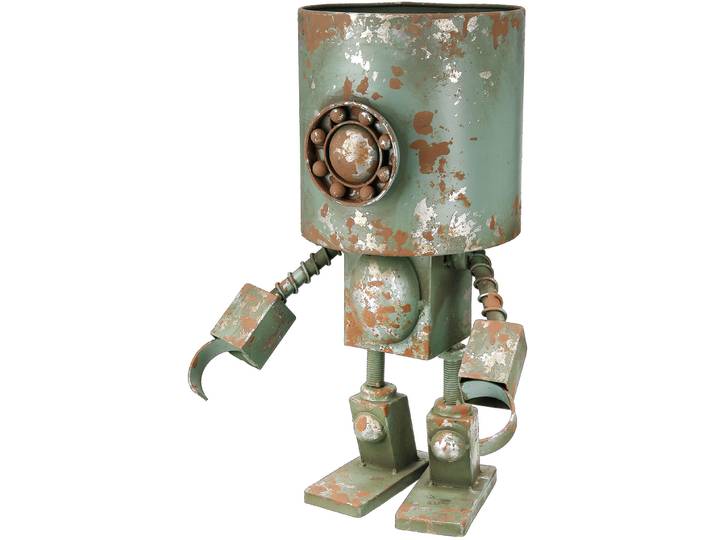 Übertopf CASABLANCA BY GILDE Übertopf Roboter Robotic grün H. 42 cm , grün, B:30cm H:42cm T:23cm, Metall, Pflanzgefäße, Übertopf