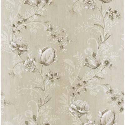 Seabrook Designs Seabrook Design Hestia Floral Trail Unpasted Wallpaper