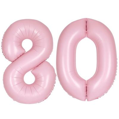 XL Folienballon rosa Zahl 80