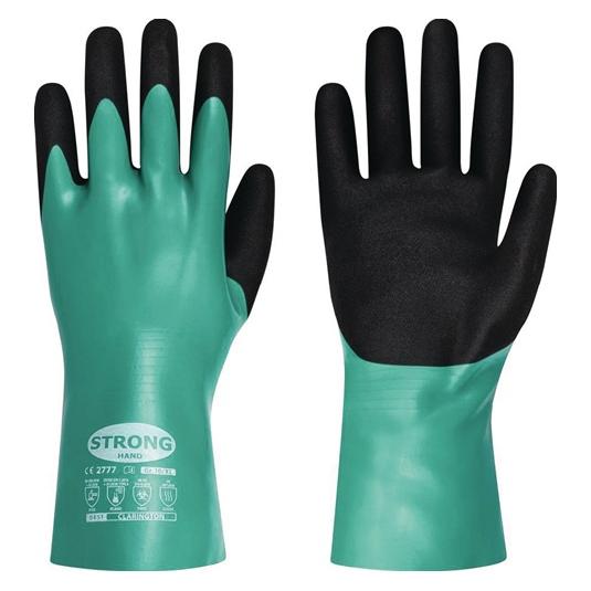 Feldtmann Chemiehandschuhe CLARINGTON Gr.9 grn/schwarz EN 407/EN 388/EN 374 - VPE: 12 (9) (0451-09)