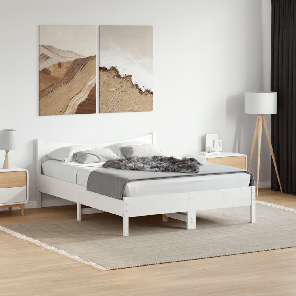 Marlow Home Co. Aracelli Solid Wood Bed Frame White European King
