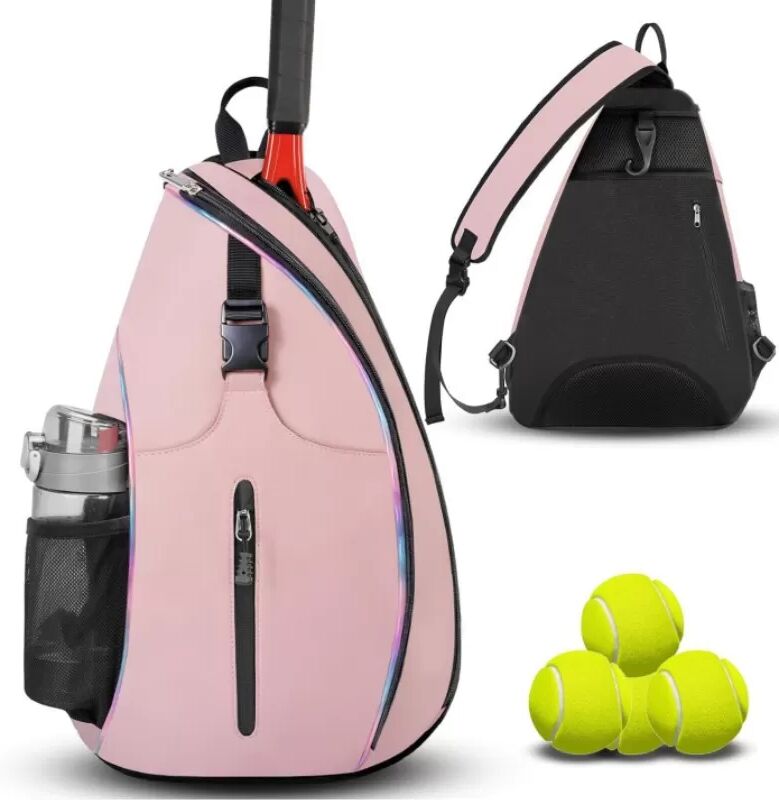 INF Sac de raquette de badminton imperméable, sac de tennis croisé à une épaule Rose