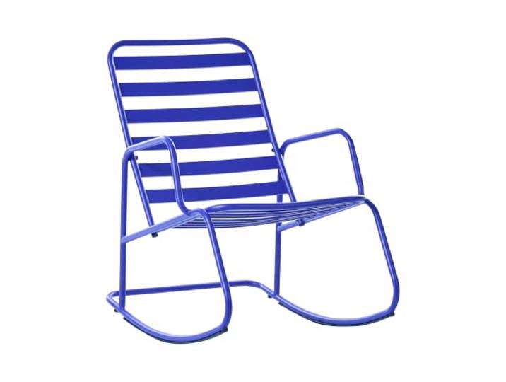 Beliani Moderner Schaukelstuhl aus Aluminium für den Garten Blau Turi