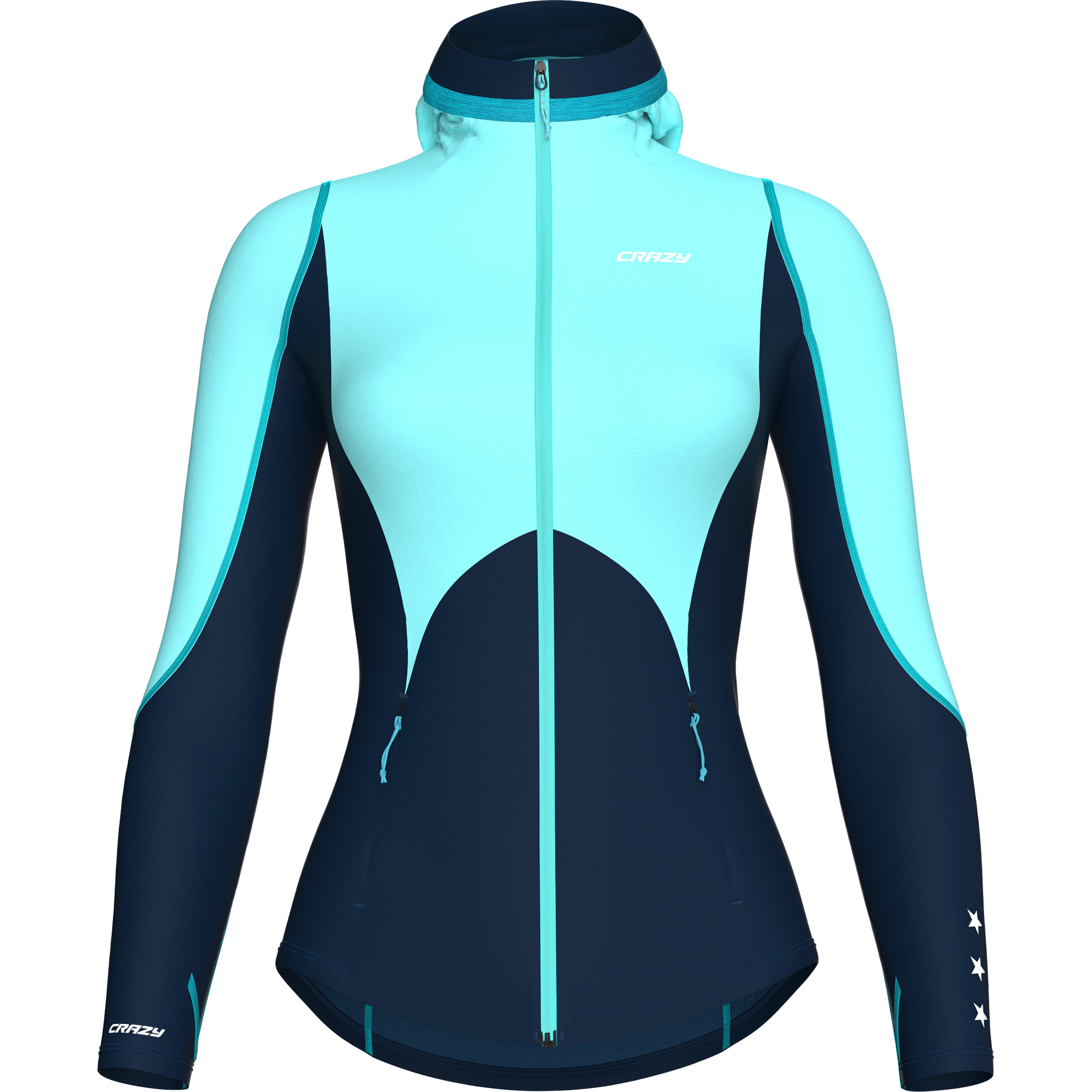 Crazy Exit Damen Fleecejacke blau Größe L Trekking Elastisch