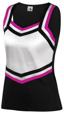 Augusta Sportswear 9140 Athletic Women's Pike Shell T-Shirt in Black/White/Power Pink size XL   Polyester Blend
