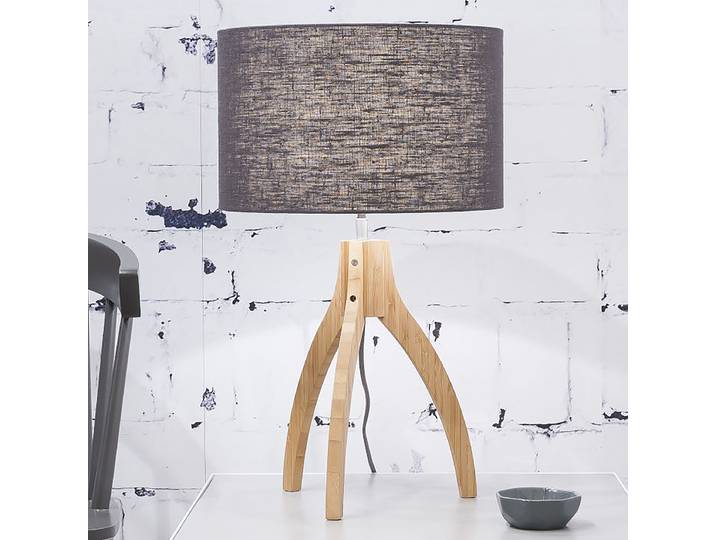 Lampe Annapurna Ø 36cm Gris/Gris foncé Bambou E27