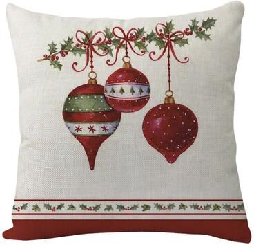 Uplift Treasures Merry Christmas Linen Pillow Cover With Deer And Tree Design 24