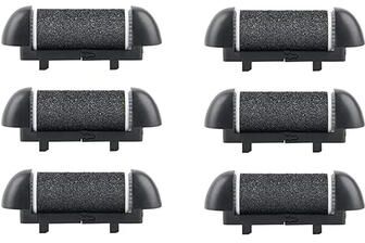 Inspired Finds 6 Piece Replacement Roller Heads For Electric Foot File Hard Skin Remover Refills black