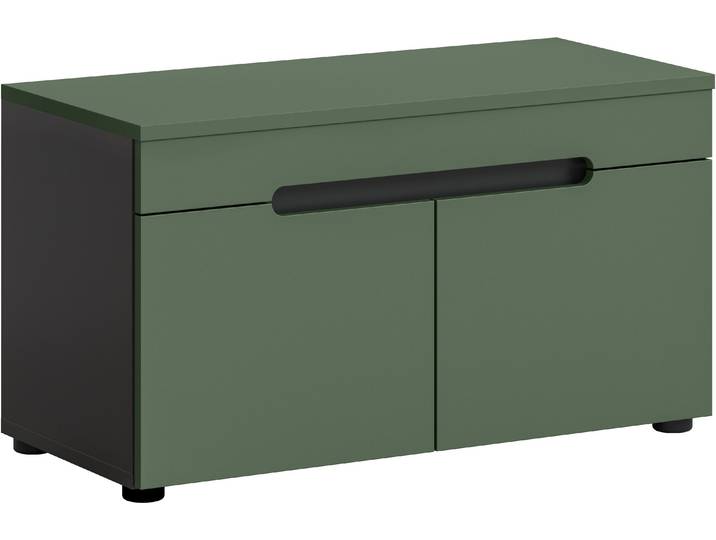 Sitzbank HOME AFFAIRE REHAT, TOPSELLER, Breite 80cm, 2 Türen, 2 Fächer , grün (basalt grau, smoke grün), B:80cm H:45cm T:37cm, FSC-zertifizierter Holzwerkstoff, Sitzbänke, Sitzbank, Garderobenbank, Flurbank, Dielenbank, Bank mit Stauraum, Bank