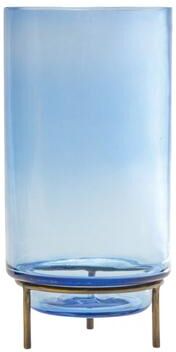 Melrose International "Glass Vase with Metal Stand 10""H"