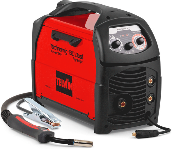 Telwin Technomig 180 Dual Synergic - Saldatrice Inverter Multiprocesso (MIG-MAG/FLUX/BRAZING/MMA/TIG LIFT) - NO GAS