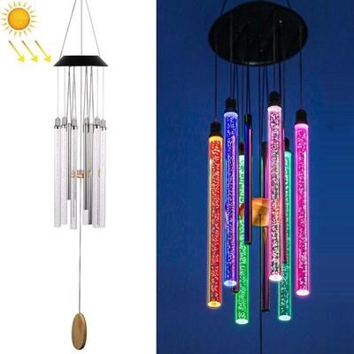 Snug & Styled ColorGlow Solar Wind Chime Rotating Solar Garden Light For Outdoor Garden & Patio Decor ColorGlow Solar Wind Chime Rotating Solar Garden Light For Outdoor Garden & Patio Decor