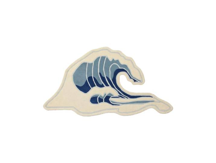 Broste Copenhagen Tapis Wave Bleu, 85x160 cm
