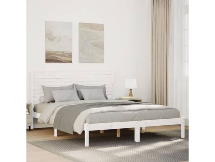 RJPLMFV Bettgestell, extra lang, ohne Matratze, 140 x 210 cm, Massivholz Massives Kiefernholz, Lattenrost inklusive, Kopfteil, Unterbettaufbewahrung, stabile Füße