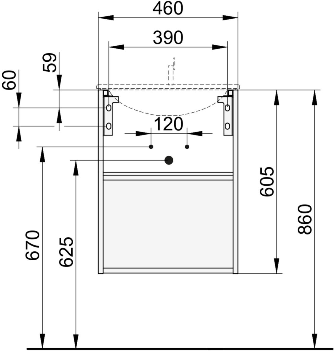 Keuco Waschtischunterschrank X-Line 33122, 1-trg.,Anschl.,re., 33122290002 33122290002