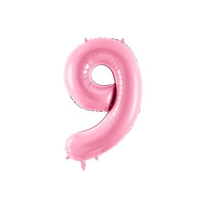 Folienballon Zahl 9 rosa
