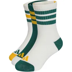 3er Pack adidas 3-Streifen Cushioned Sportswear Crew Retro Socken Kinder KQ9223 - off white/collegiate green/off white 28-30