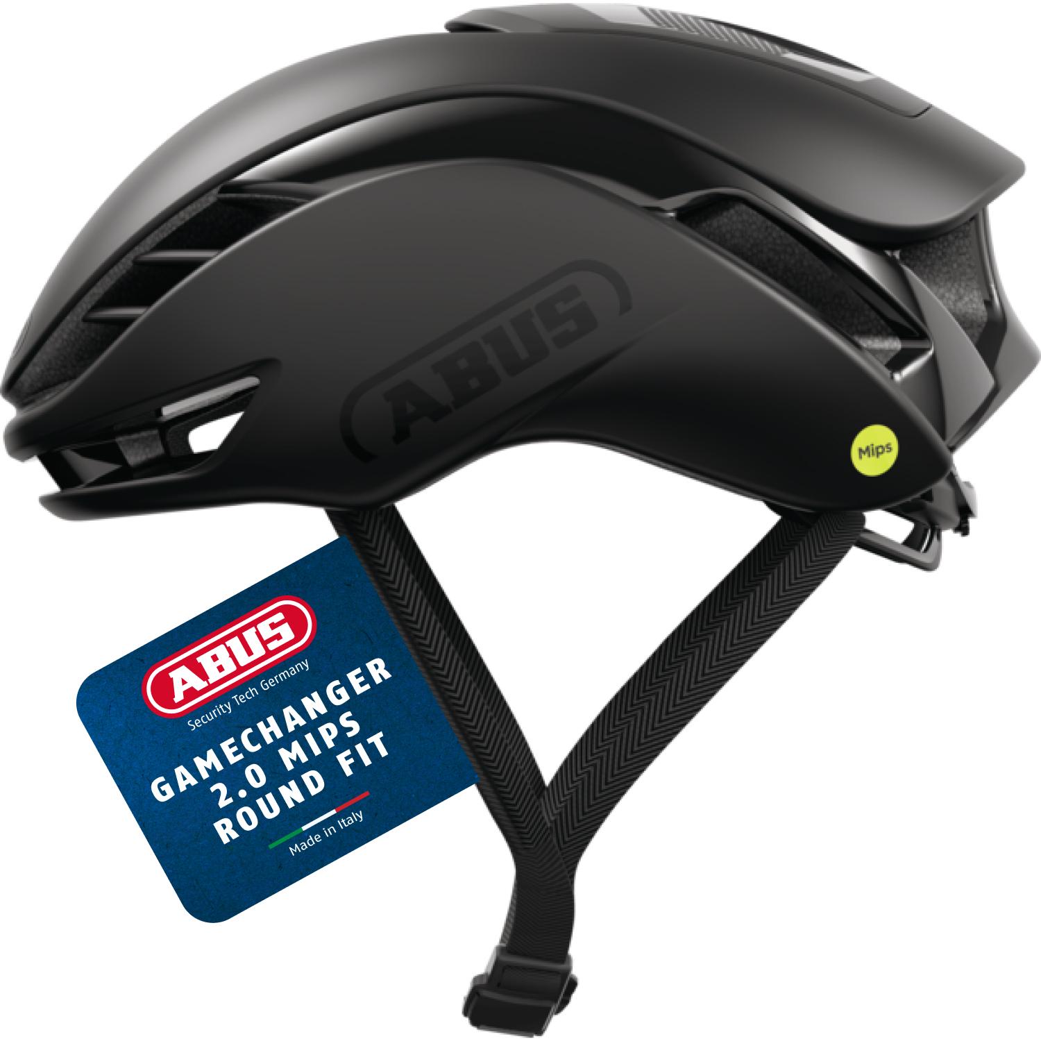 ABUS Rennradhelm GameChanger 2.0 MIPS RF - High Performance Aerohelm mit optimierter Aerodynamik und Belüftung - für Damen und Herren - schwarz, Größe M/L (57-61 cm)