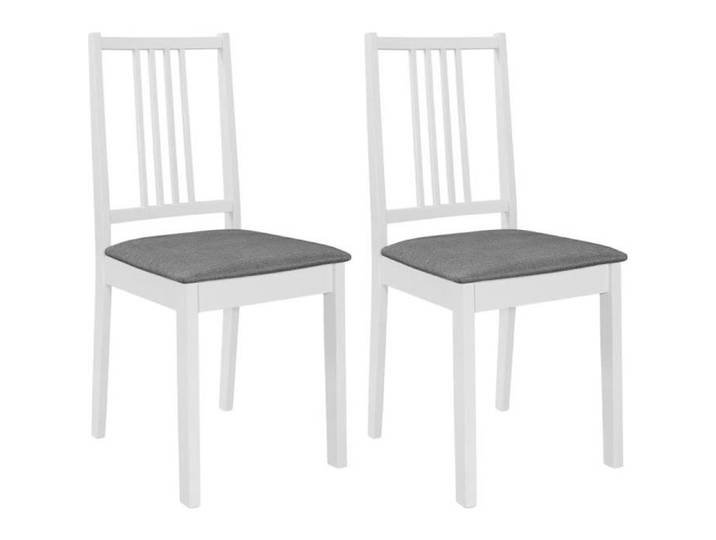 Chaises de salle à manger Liya - Lot de 2 - Bois solide - Blanc et gris