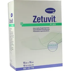 Zetuvit Plus Extrastarke Saugkompr Steril10x10cm 10 ST