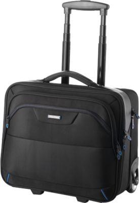 LIGHTPAK Trolley BRAVO 1 Executive Line, Hauptfach/Laptopfach/Fächerfach/Reißverschlussfach mit Organizerteil, Teleskop-Schiebegriff, Rollen, schwarz